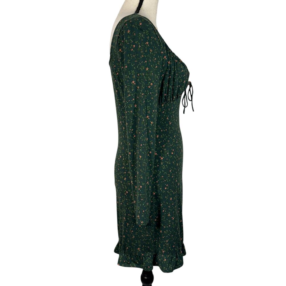 Reformation Large Angelina Knit Mini Dress Floral Sweetheart Neck Long Sleeve - Picture 5 of 11
